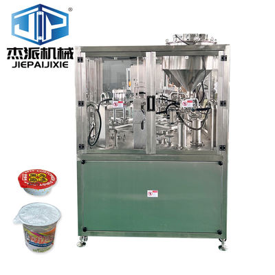 kupować Automatyczne sterowanie PLC HMI Jogurt Sok wodny Sos miód śmietanka Maszyna do wypełniania i uszczelniania online manufacture